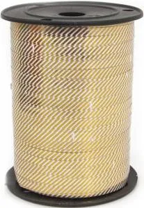 Лента с Золотой диагональю 5 мм*250м Белая/А0529