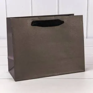 Пакет подарочный 23*18*10 см. Крафт черный / 000222ЕА/11