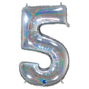 Цифра "5" - Серебро голография в упак. /Grabo                     