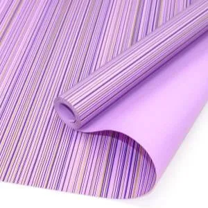 Крафт-бумага Многоцвет.полоски Сиреневый/Золото 0,5*8,23 м./18377