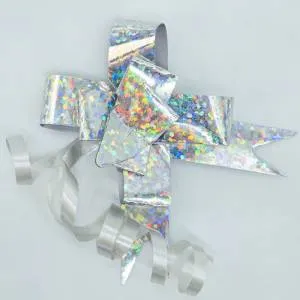 Бант-бабочка 1,2 см Серебро голография / ч09278