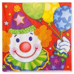 Салфетки бумажные "Клоун" 33 см.
