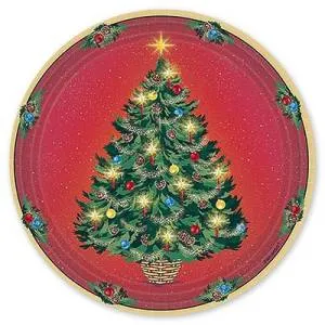 Тарелка  "Елка сверкающая" 23 см. 8 шт.