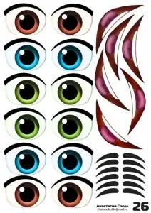 Наклейки "Глаза Рты №26"(6 комплектов на листе)/1960-26