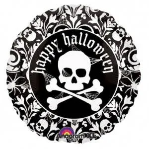 Шар 18" Хэллоуин череп с орнаментом (Анаграм)/1202-1132
