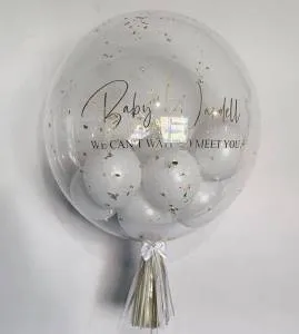 Баблс с надписью, шариками и конфетти 24" (66 см) 