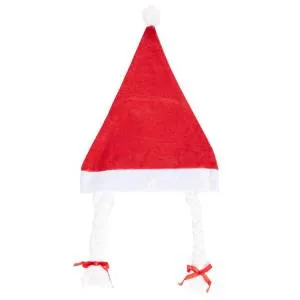 Колпак Новогодний с косами красный / 1501-6749