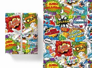 Упак. бумага "Комиксы" 100*70 см, 5 листов /Ч43096