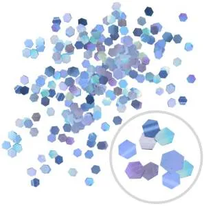 Глиттер "Блестки" лазерный серебряный 6 мм/100 г (Китай)