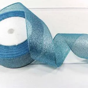 Лента парча Голубой 3,8см*22,86м 557-38/198