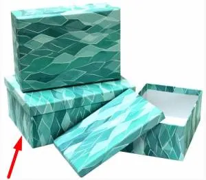 Коробка 23*16*9 см "Геометрия волн" Бирюза/ SY7486-2