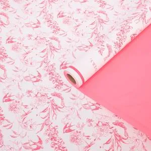 Пленка матовая "Романтическая любовь" 57 см*10 м. розовая / ч38150
