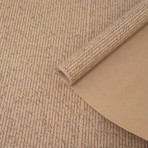 Бумага упак. крафт "Рукопись" черный на коричневом 70 см*10 м. 