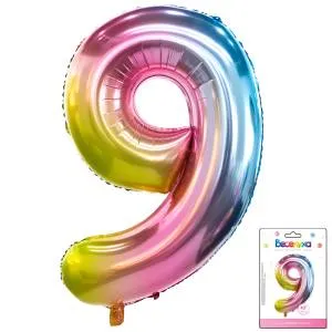Цифра "9" Радуга нежный градиент 40"/ Китай 190019-9