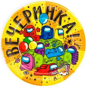 Тарелки "Игра среди нас Вечеринка" 9", 6 шт./77288