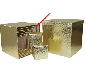 Коробка Текстура кожи золото 22,5*22,5*22,5