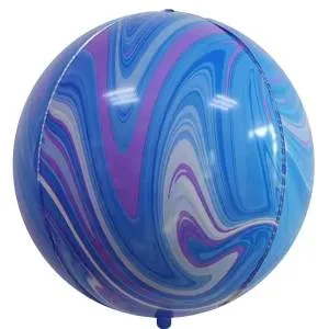 Сфера 3D Мрамор голубой/сиреневый агат 22" (Китай)/550113
