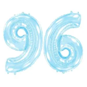 Цифра "6" Голубая 102 см с гелием 