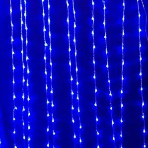 Гирлянда "Занавес" СИНЯЯ 12 нитей 1,5*1м. 120-LB