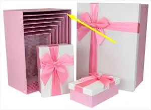 Коробка 28*21*12.3 Атласный бант, Рогожка /SY604-6710