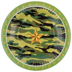 Тарелки Камуфляж Звездный 18 см 6 шт./77536