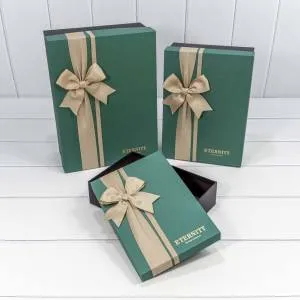 Коробка 33,5*25*11,5 см "ETERNITY" зеленый/черный