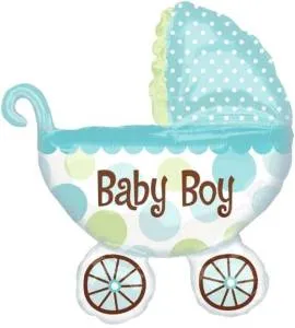 Коляска голубая детская