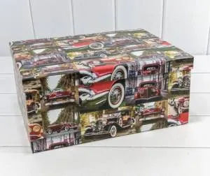Коробка 26,3*19,3*11,3 см "Автомобили ретро"