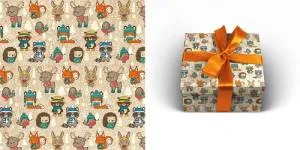 Бумага упак. Новогодние зверята 70*100см /УБ-0722 Optima