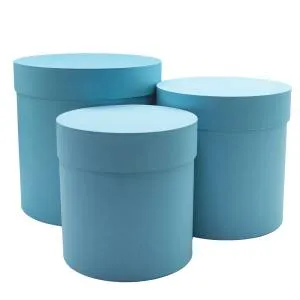 Коробка цилиндр 22*22 см. Голубой/ FUT0089LB