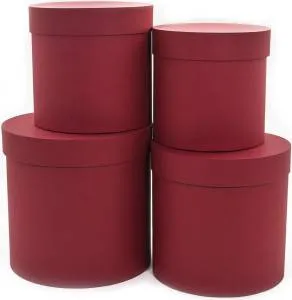 Коробка "Цилиндр Вишневый" 16*16*16 см 