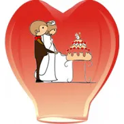 Сердце красные 3D "Жених и невеста" 36*135