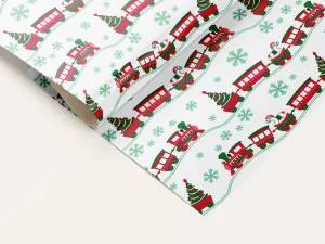 Бумага упак. "Новогодний поезд" 70*100 см (10 листов) /УБ-6504