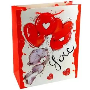 Пакет Улетаю от любви .Мишка 26*32*12 / 356-Е-WK