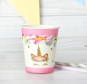 Стакан Единорог и цветы / 6шт.  3747665