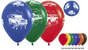 Внедорожники (3 дизайна), 12" пастель (50 шт.)