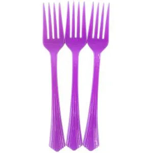 Вилки пластиковые Сиреневые 17 см, 10 шт / 6231250