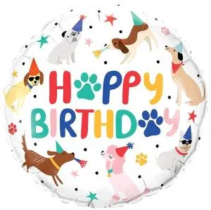 18" Круг, С Днем Рождения (собачки) / Китай 24336