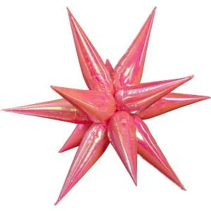 3d Звезда составная 26" Хамелеон, розовый перламутр (Китай) / 24996