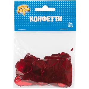 Конфетти "Сердца фольг красные 1,5см 20гр" 1501-5419