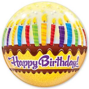 22" Bubble HB торт со свечками (Qualatex)/1202-1226