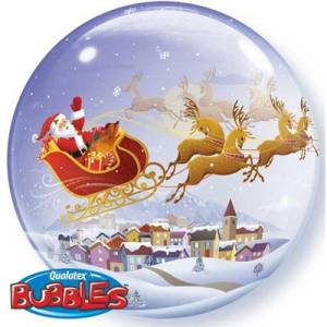 22" Bubble Санта на санях (Qualatex)/1202-1246