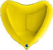 Сердце фольга Желтое 92 см с гелием