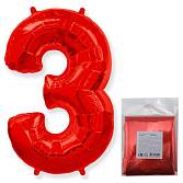 Цифра "3" - красная в упак/ Flexmetal
