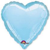 Сердце пастель голубое 18" (Анаграм) / 1204-0038