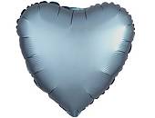 Сердце Сатин Steel Blue (голубой) 18" (Анаграм) / 1204-0634