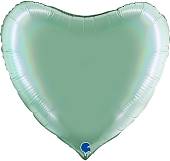 Сердце фольга Тиффани Голография 92 см с гелием