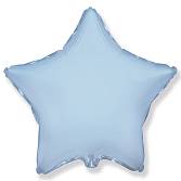 Звезда фольга Светло-голубая 45 см с гелием
