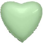Сердце фольга Олива 45 см с гелием