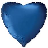 Сердце Сатин Navy Blue 18"/1204-1491